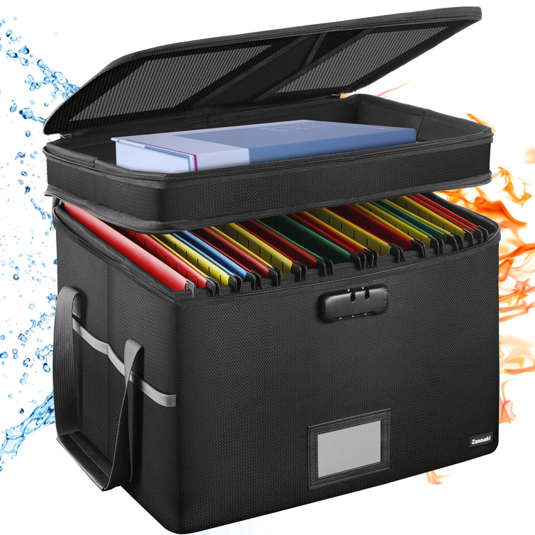 Famistar Portable Fireproof Waterproof File Box For Hanging Letter